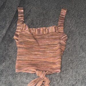 Madewell Space-Dyed Tie-Back Crop Sweater Tank